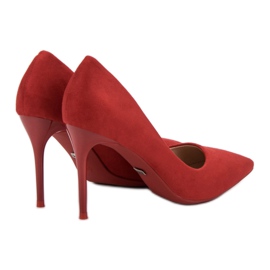 Jumex Tacones de ante rojo 5