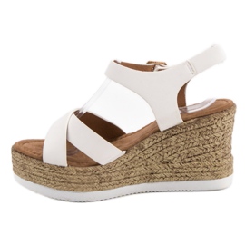 JESSY ROSS Sandalias de ante blancas blanco 3