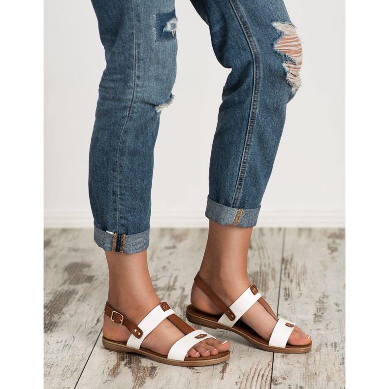 Evento Sandalias con cierre de hebilla blanco marrón 1 Evento Sandalias con cierre de hebilla blanco marrón 1