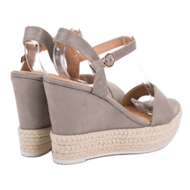 Ideal Shoes Sandalias de cuña con estilo gris 3