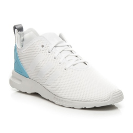 Adidas zx flux adv liso blanco azul 2