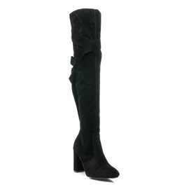 Vices Botas mosqueteras con ribete elegante negro 2