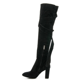 Vices Botas mosqueteras con ribete elegante negro 3