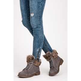 New Tlck Trappers de gamuza con piel gris 1