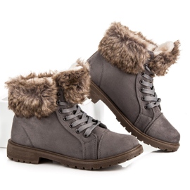 New Tlck Trappers de gamuza con piel gris 6