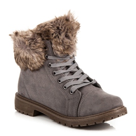 New Tlck Trappers de gamuza con piel gris 3