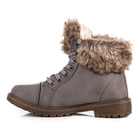 New Tlck Trappers de gamuza con piel gris 4
