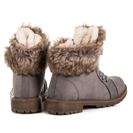 New Tlck Trappers de gamuza con piel gris 5