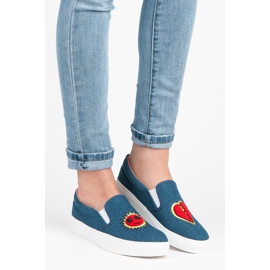 Kylie Zapatillas vaqueras con parches azul 1