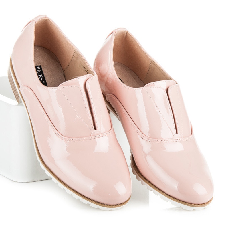Vices Zapatos brogue lacados rosa 2