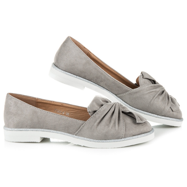 Vices Zapatos de ante con adornos de purpurina gris 1