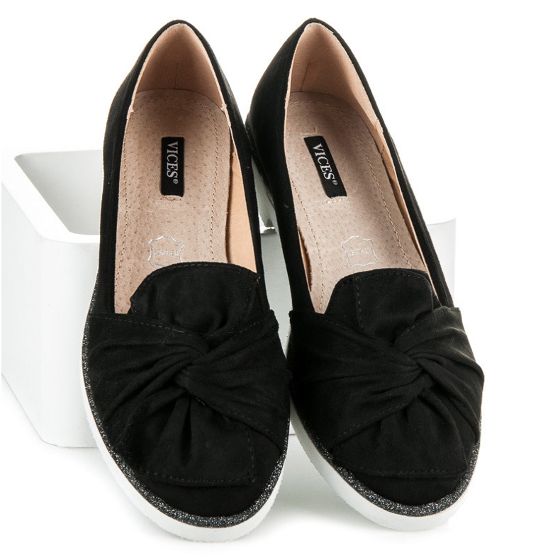 Vices Zapatos de ante con adornos de purpurina negro 1