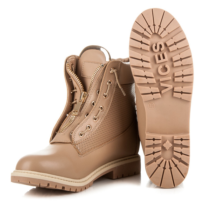 Vices Cazadores abrochados con cremallera marrón 1