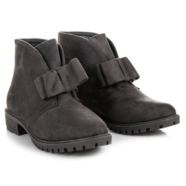 Bestelle Botines sin cordones con lazo gris 4