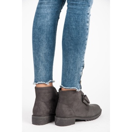 Bestelle Botines sin cordones con lazo gris 1