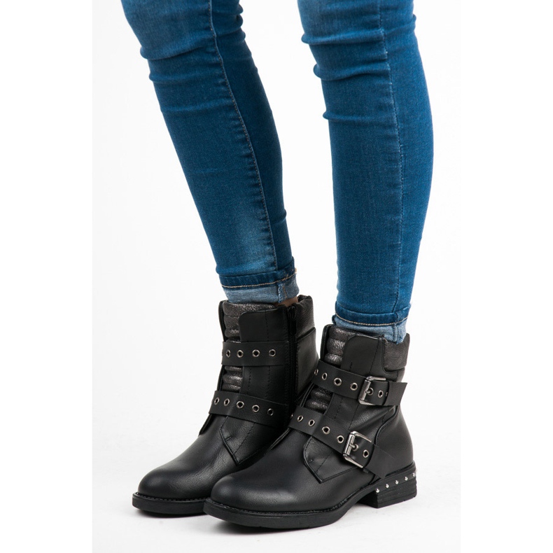 Erynn Trabajadores de moda abrochados con cremallera negro 2 Erynn Trabajadores de moda abrochados con cremallera negro 2