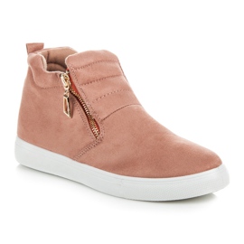 Zapatillas de gamuza sin cordones rosado 2