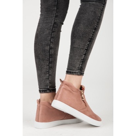 Zapatillas de gamuza sin cordones rosado 1