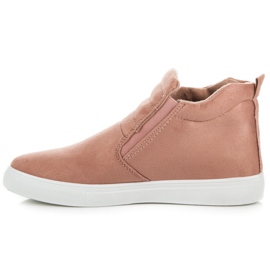 Zapatillas de gamuza sin cordones rosado 3