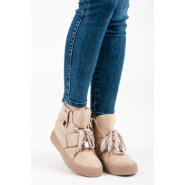 Seastar Zapatillas de ante con cuña marrón 1