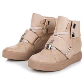 Seastar Zapatillas de ante con cuña marrón 3