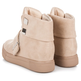 Seastar Zapatillas de ante con cuña marrón 4