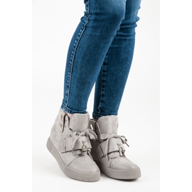 Seastar Zapatillas de ante con cuña gris 1