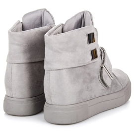 Seastar Zapatillas de ante con cuña gris 3