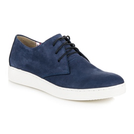 Vinceza Zapatos deportivos de cuero azul 2