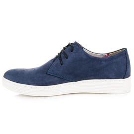 Vinceza Zapatos deportivos de cuero azul 3