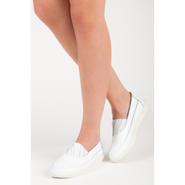 Mocasines sin cordones de cuero VINCEZA blanco 1