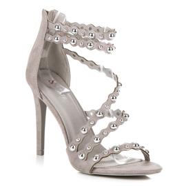Seastar Sandalias De Tacón Alto Abrochadas Con Cremallera gris 4