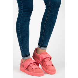 Puma suede corazón snk jr rosa 1