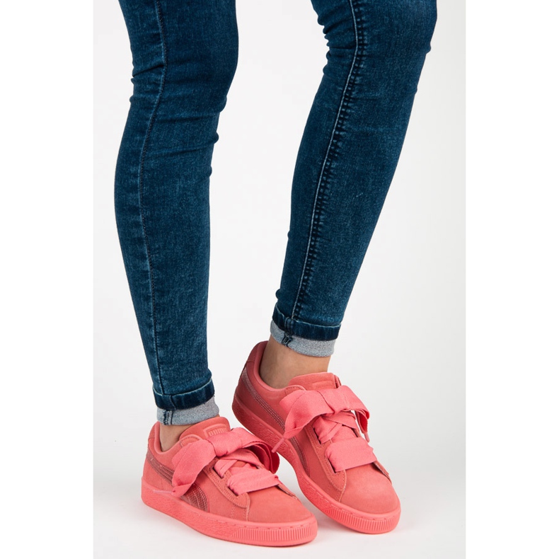 Puma suede corazón snk jr rosado 1