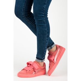 Puma suede corazón snk jr rosado 2