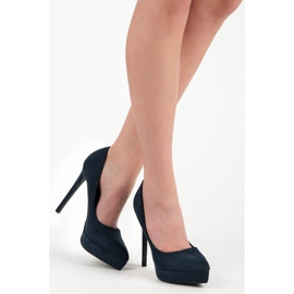 Bestelle Tacones de gamuza en la plataforma azul 2