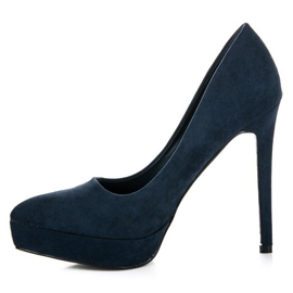 Bestelle Tacones de gamuza en la plataforma azul 3
