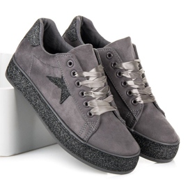Zapatillas MCKEYLOR con purpurina gris 7