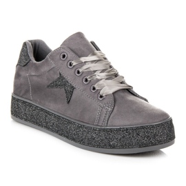 Zapatillas MCKEYLOR con purpurina gris 4
