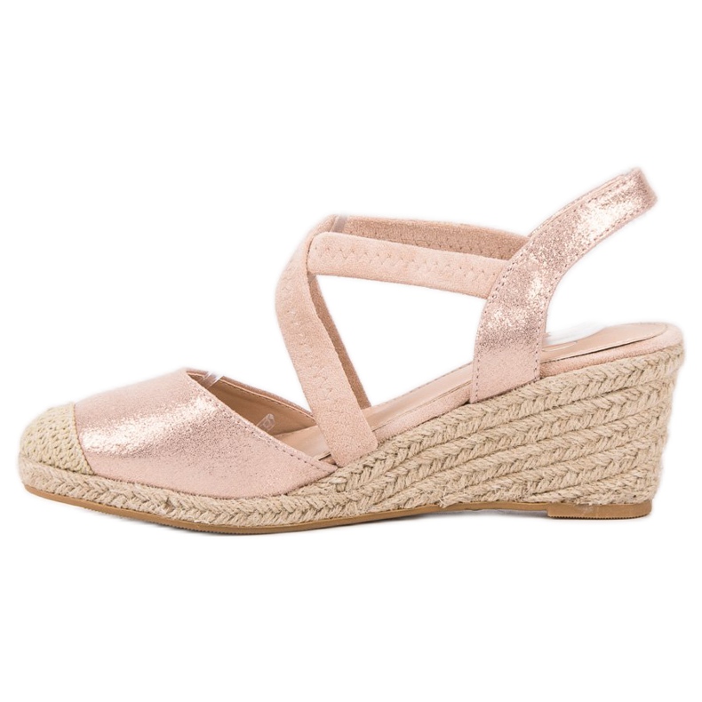 SHELOVET Alpargatas de cuña rosa 1