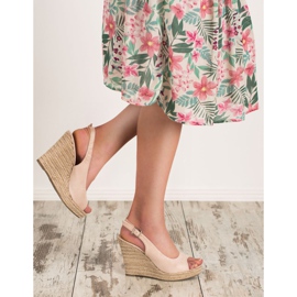 Renda Sandalias de gamuza de moda marrón 2