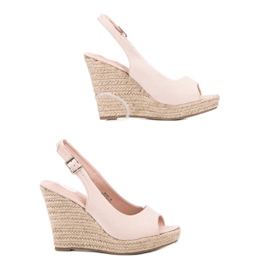 Renda Sandalias de gamuza de moda marrón 1