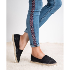 Erynn Zapatos sin cordones con purpurina negro 3