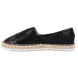 Erynn Zapatos sin cordones con purpurina negro 1