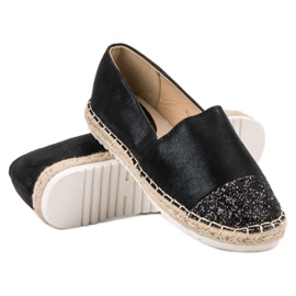 Erynn Zapatos sin cordones con purpurina negro 2