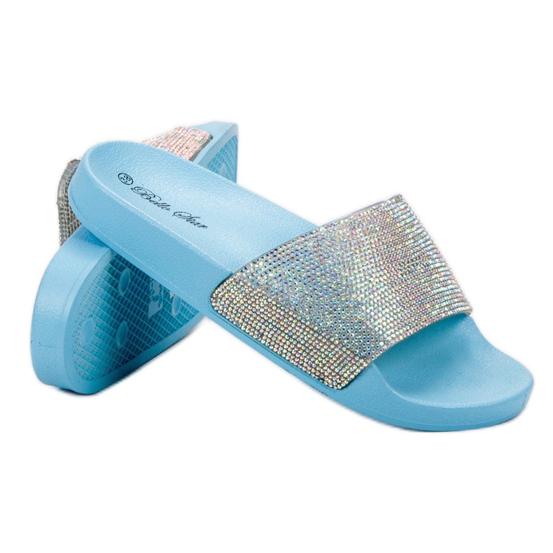 Bello Star Pantuflas con Cristales azul 1