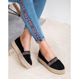 SHELOVET Alpargatas Con Cristales negro 3