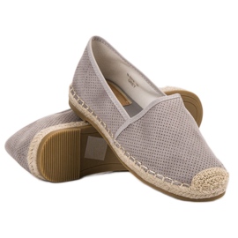 Ideal Shoes Zapatos sin cordones de gamuza gris 2