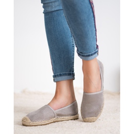 Ideal Shoes Zapatos sin cordones de gamuza gris 4