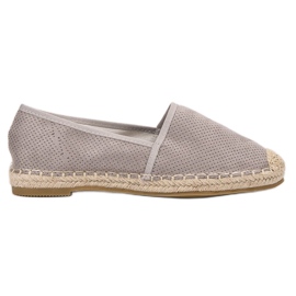 Ideal Shoes Zapatos sin cordones de gamuza gris 5